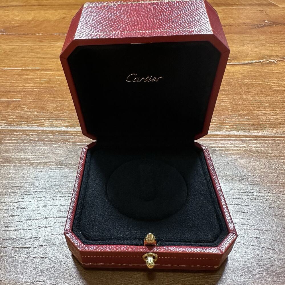 Cartier Ring Box 3"x3"x2" Red Push Button Open Designer Luxury Proposal Propose